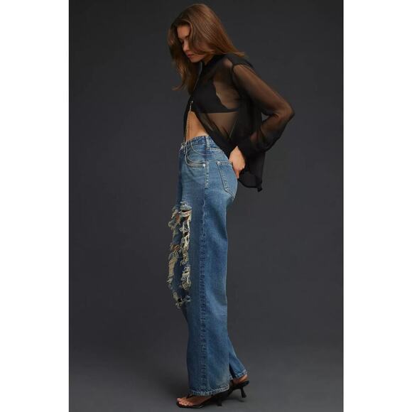 Anthropologie Pilcro The Joey High Rise Straight Jeans Size 27 - Picture 3 of 9